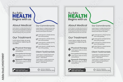 Medical service flyer template design