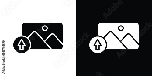 Upload photo icon collection. line stroke icon. EPS 10