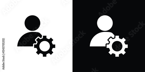 User gear icon collection. line stroke icon. EPS 10