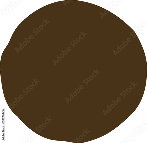 Abstract Dark Brown Circle, Blob with Imperfect Round Shape