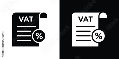 Value added tax VAT icon collection. line stroke icon. EPS 10