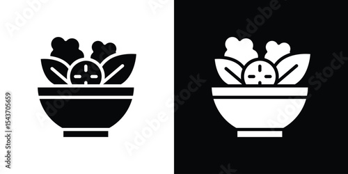 Vegetable salad meal icon collection. line stroke icon. EPS 10