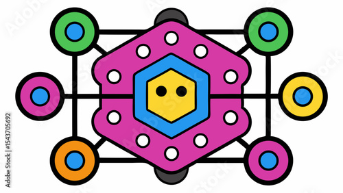 Quantum Multiverse Data Visual – Futuristic Neural Grid Vector Art.
