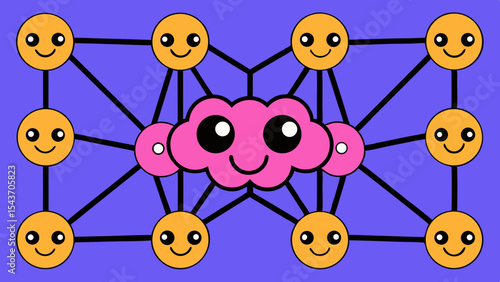 Quantum Multiverse Data Visual – Futuristic Neural Grid Vector Art.