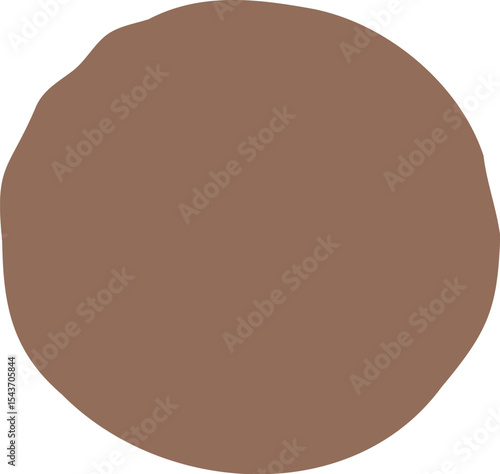 Simple, minimalist brown circle with a slightly uneven edge