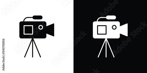 Video camera icon collection. line stroke icon. EPS 10