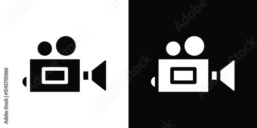 Video camera icon collection. line stroke icon. EPS 10
