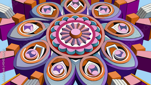 Quantum Multiverse Data Visual – Futuristic Neural Grid Vector Art.