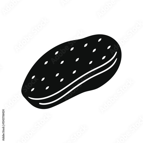 Black and White Potato Silhouette Illustration