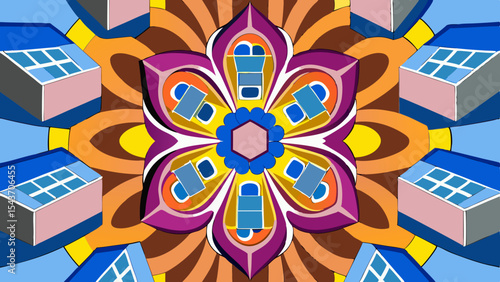 Quantum Multiverse Data Visual – Futuristic Neural Grid Vector Art.