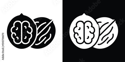 Walnut icon collection. line stroke icon. EPS 10