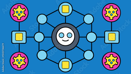 Quantum Multiverse Data Visual – Futuristic Neural Grid Vector Art.