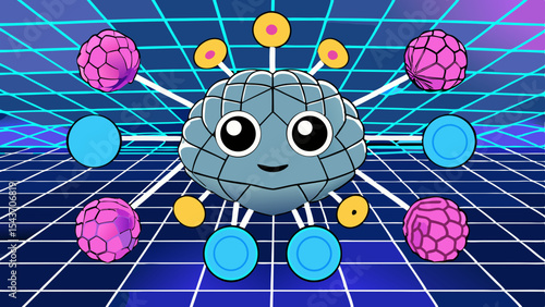 Quantum Multiverse Data Visual – Futuristic Neural Grid Vector Art.