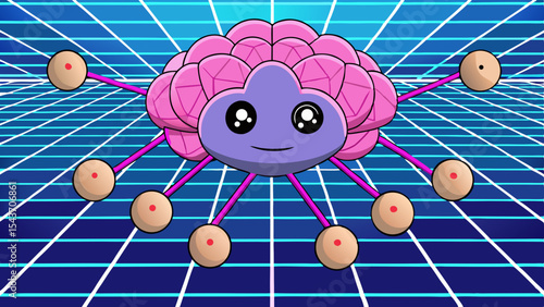 Quantum Multiverse Data Visual – Futuristic Neural Grid Vector Art.