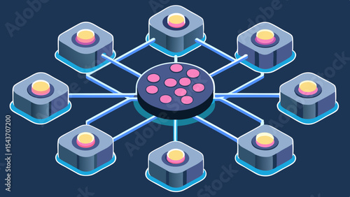 Quantum Multiverse Data Visual – Futuristic Neural Grid Vector Art.