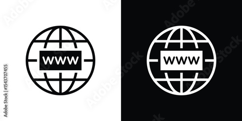Website globe icon collection. line stroke icon. EPS 10