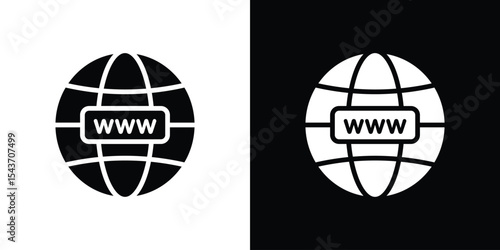 Website globe icon collection. line stroke icon. EPS 10