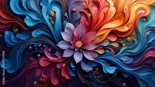 abstract background with flowers