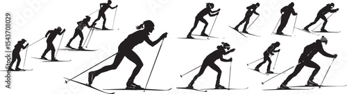 Photography "Cross-Country & Roller Ski Silhouette Collection – All Ages & Genders"