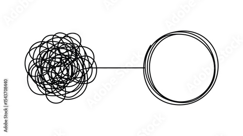 Chaos to clarity abstract line art illustration