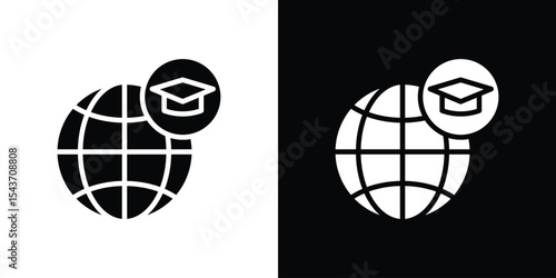 World university icon collection. line stroke icon. EPS 10