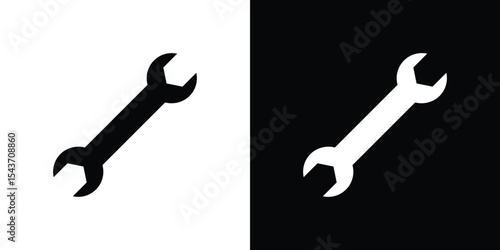 Wrench icon collection. line stroke icon. EPS 10
