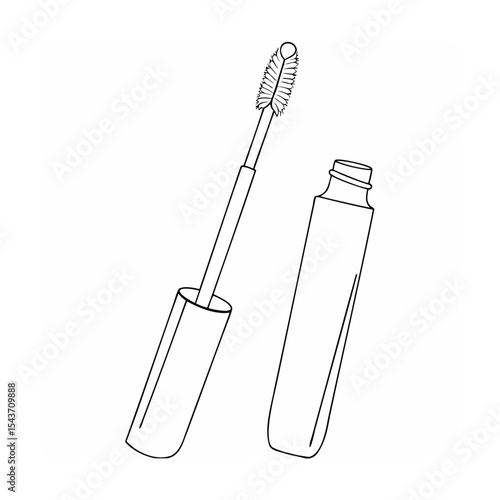 Black Line Art Mascara Wand and Tube applicator brush