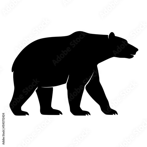 Silhouette of Arctodus Bear in Profile with Strong Stance