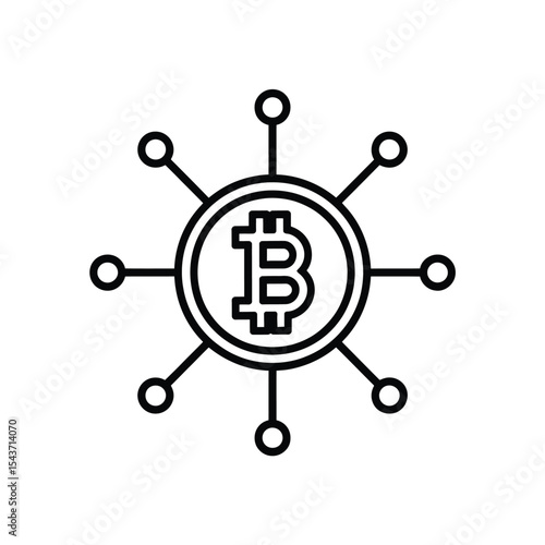 Bitcoin network decentralized cryptocurrency icon