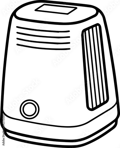 Air purifier outline vector illustration, line art
