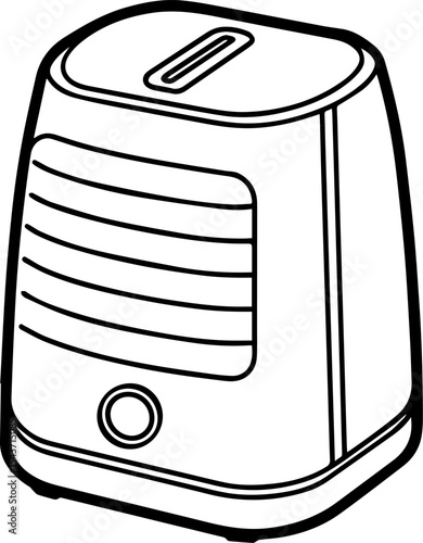 Air purifier outline vector illustration, line art
