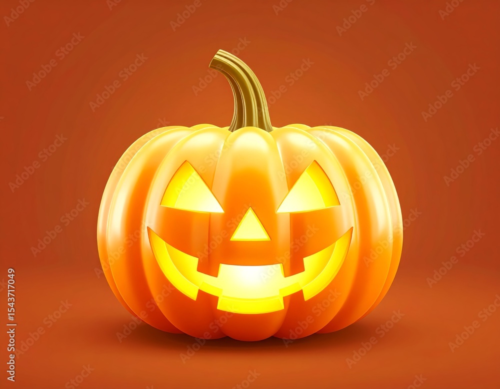 3D icon of a pumpkin with carved details, glowing softly inside, isolated on matte background, realistic texture, stylized yet warm and seasonal 3D icon of a pumpkin with carved details, glowing softly inside, isolated on matte background, realistic texture, stylized yet warm and seasonal