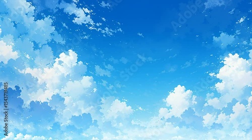 イラストの雲が流れる