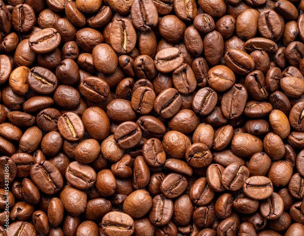 Naklejka premium coffee beans and a spoon of roasted arabica