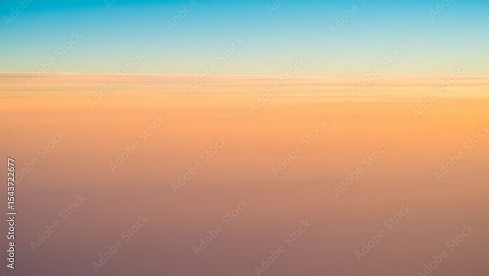 Obraz premium Aerial view of soft pastel sunset cloudscape, serene and tranquil mood, horizontal orientation