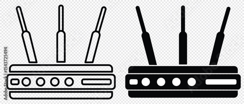 Router icon. Wi-fi modem vector illustration. Wireless network connection symbol. Internet signal sign.wifi router icon outline vector.
