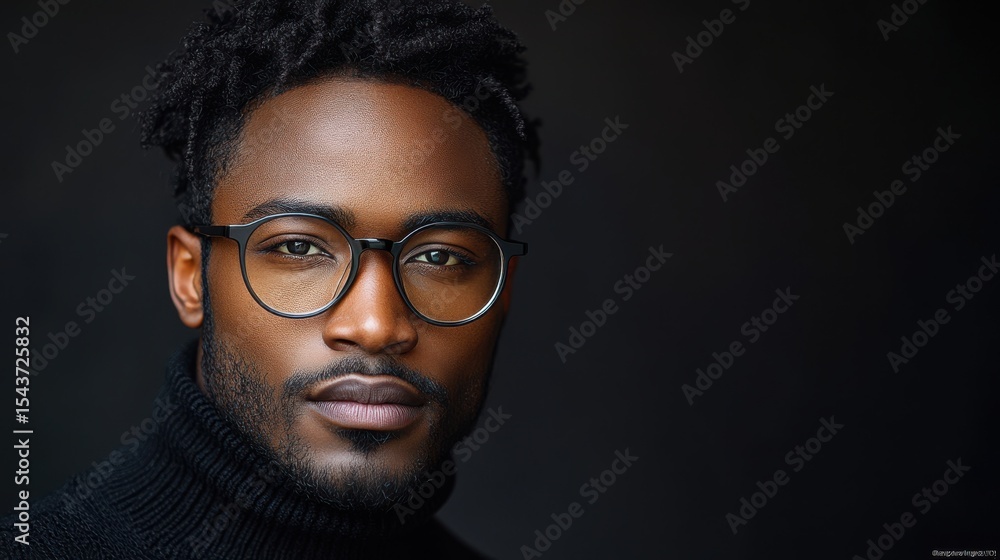 Fototapeta premium African American man posing for portrait in glasses