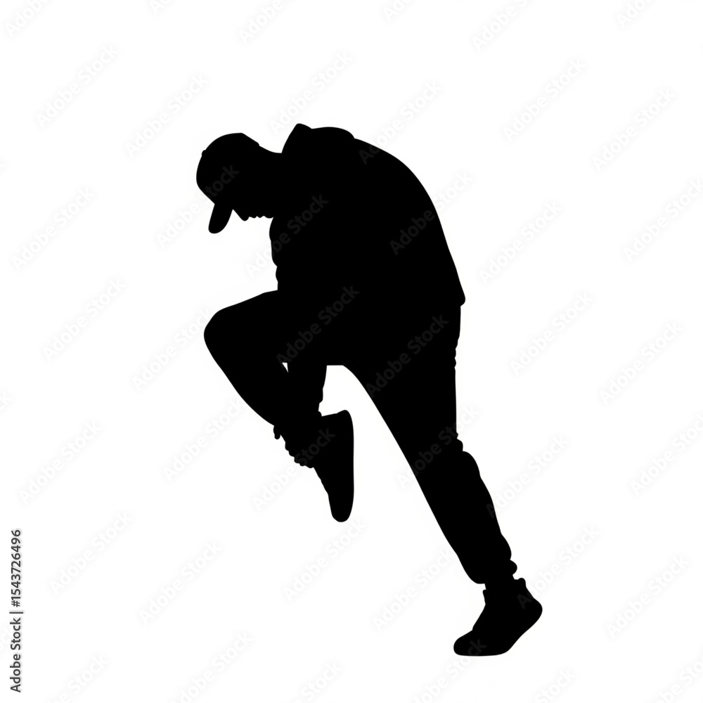 Fototapeta premium Powerful Hip Hop Dancer Silhouette