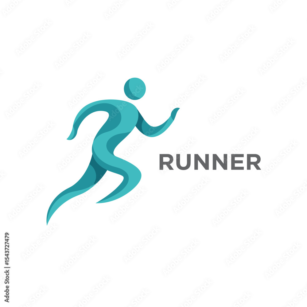 Running man logo design template vector illustration Running man logo design template vector illustration