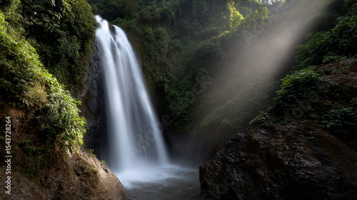 Beautiful waterfall in jungle.