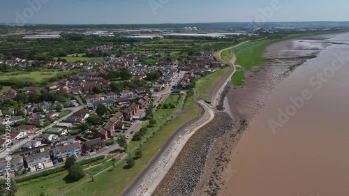 Wallpaper Mural The town of Severn Beach on the banks of the Severn.  Aerial view Torontodigital.ca