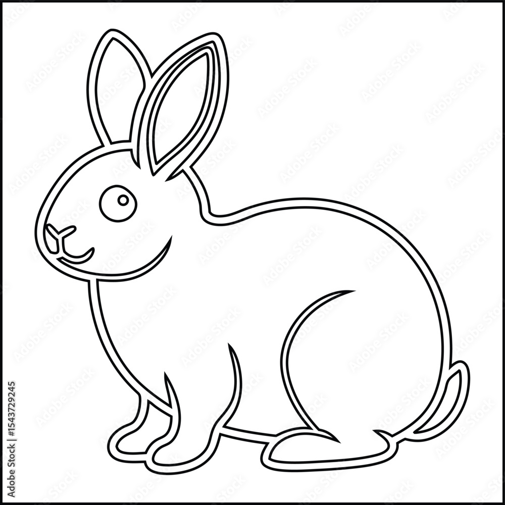 Fototapeta premium Cute fluffy white bunny rabbit animal illustration