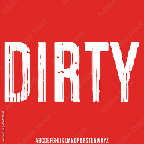 Strong condensed display font vector with rough effect