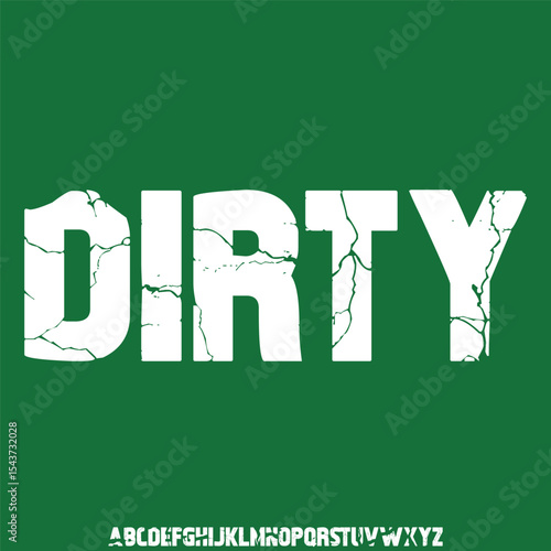 Strong condensed display font vector with rough effect