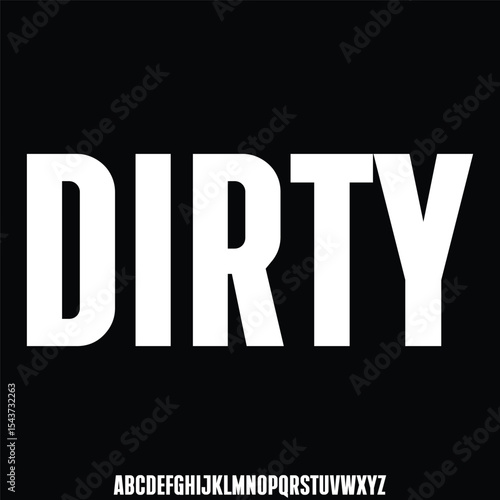 Strong condensed display font vector with rough effect