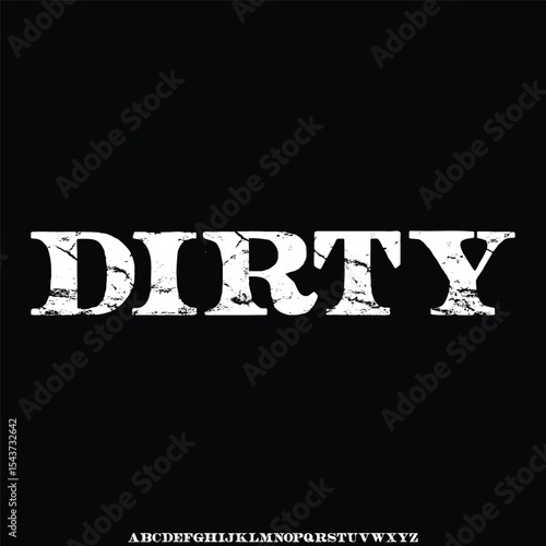 Strong condensed display font vector with rough effect