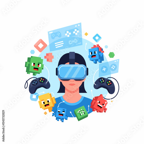 Immersive Virtual Reality Gaming Experience with 3D Pixel Art