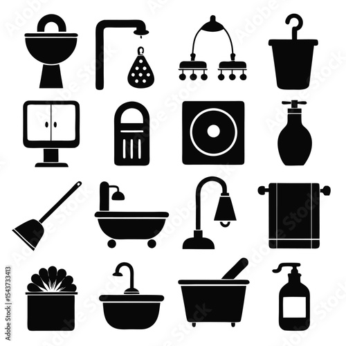 Bathroom elements vector illustration