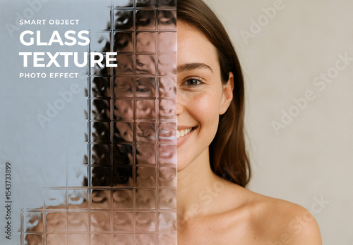 Glass Blocks Texture Image Effect Mockup