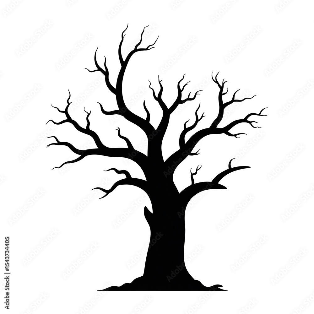 Obraz premium an cient tree silhouette isolated on a transparent background